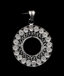 Handmade Pendant "Accretion Full" Filigree Silver Jewelry from Cyprus