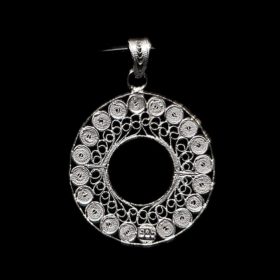 Handmade Pendant "Accretion Full" Filigree Silver Jewelry from Cyprus