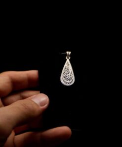 Handmade Pendant "Droplet" Filigree Silver Jewelry from Cyprus