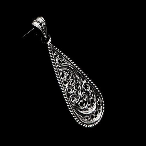 Handmade Pendant "Droplet" Filigree Silver Jewelry from Cyprus