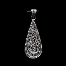 Handmade Pendant "Droplet" Filigree Silver Jewelry from Cyprus