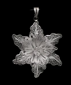 Handmade Pendant "Aechmea" Filigree Silver Jewelry from Cyprus