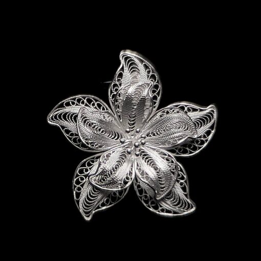 Handmade Pendant "Anemone" Filigree Silver Jewelry from Cyprus