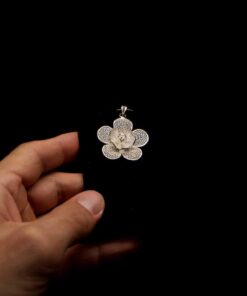 Handmade Pendant "Lily" Filigree Silver Jewelry from Cyprus
