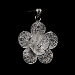 Handmade Pendant "Lily" Filigree Silver Jewelry from Cyprus