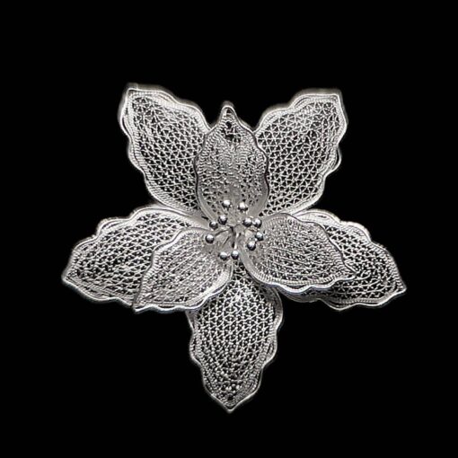 Handmade Pendant "Iris" Filigree Silver Jewelry from Cyprus