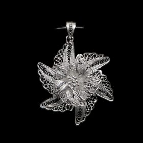 Handmade Pendant "Euphoma" Filigree Silver Jewelry from Cyprus