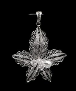 Handmade Pendant "Large Orchid" Filigree Silver Jewelry from Cyprus