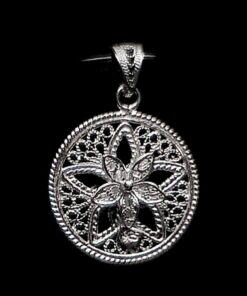 Handmade Pendant "Shiny Star" Filigree Silver Jewelry from Cyprus