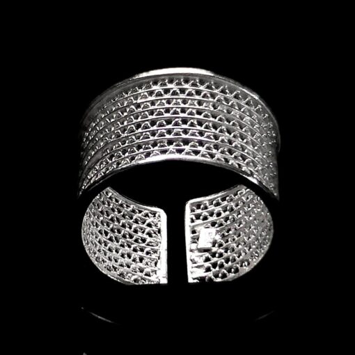 Handmade Ring "Moon" Filigree Silver Jewelry from Cyprus