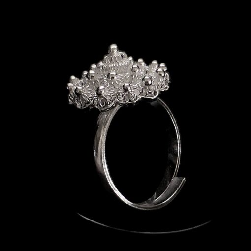 Handmade Ring "Poppy" Filigree Silver Jewelry from Cyprus