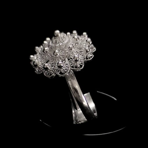 Handmade Ring "Poppy" Filigree Silver Jewelry from Cyprus