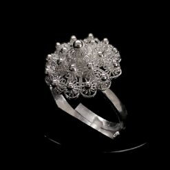 Handmade Ring "Poppy" Filigree Silver Jewelry from Cyprus