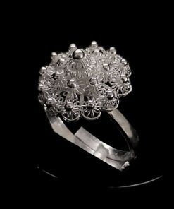 Handmade Ring "Poppy" Filigree Silver Jewelry from Cyprus