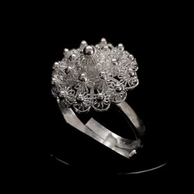 Handmade Ring "Poppy" Filigree Silver Jewelry from Cyprus