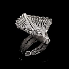 Handmade Ring "Virgin Lotus " Filigree Silver Jewelry from Cyprus