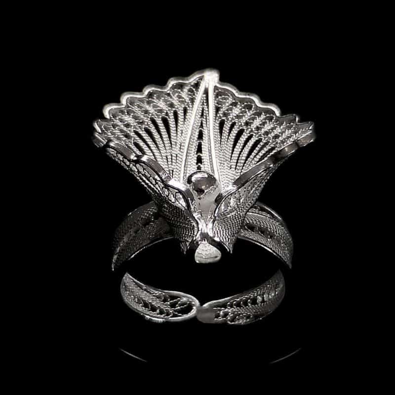 Handmade Filigree Ring "Virgin Lotus " Filigree Silver Jewelry from Cyprus