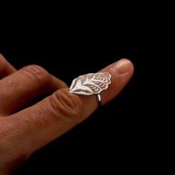 Handmade Ring "Riverleaf" Filigree Silver Jewelry from Cyprus