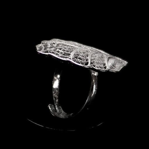 Handmade Ring "Riverleaf" Filigree Silver Jewelry from Cyprus