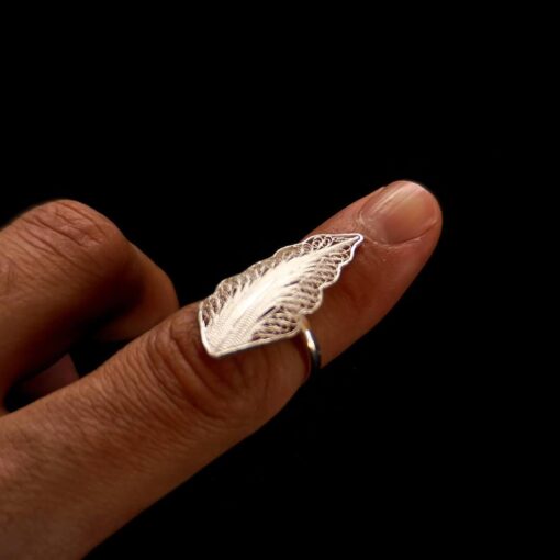 Handmade Ring "Wing" Filigree Silver Jewelry from Cyprus