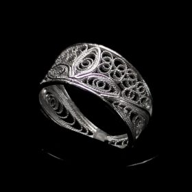 Handmade Ring "Luck" Filigree Silver Jewelry from Cyprus