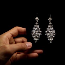 Handmade Set "Diamond" Filigree Silver Jewelry from Cyprus