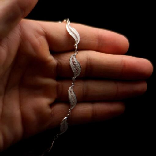 Handmade Set "Wave" Filigree Silver Jewelry from Cyprus