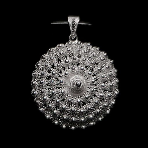 Handmade Set "Dahlia" Filigree Silver Jewelry from Cyprus
