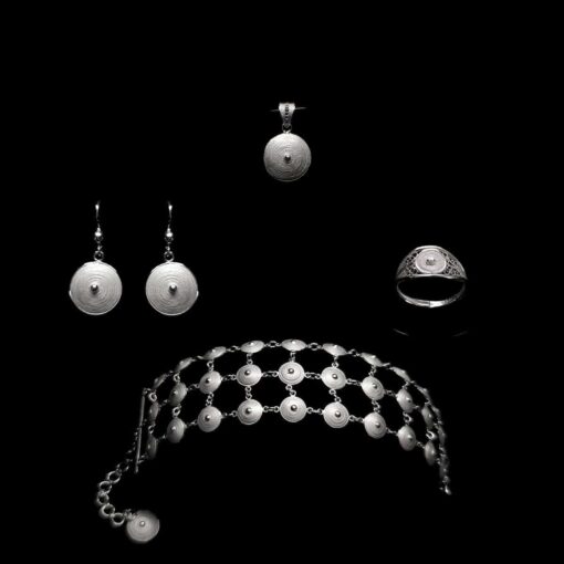 Handmade Set "Sunrise" Filigree Silver Jewelry from Cyprus