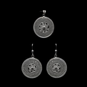 Handmade Set "Cosmos" Filigree Silver Jewelry from Cyprus