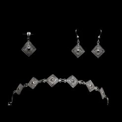 Handmade Set "Balance" Filigree Silver Jewelry from Cyprus