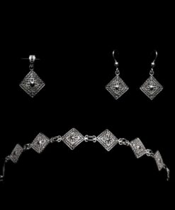 Handmade Set "Balance" Filigree Silver Jewelry from Cyprus