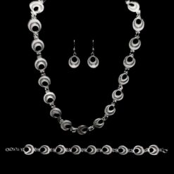 Handmade Set "Eclipse" Filigree Silver Jewelry from Cyprus