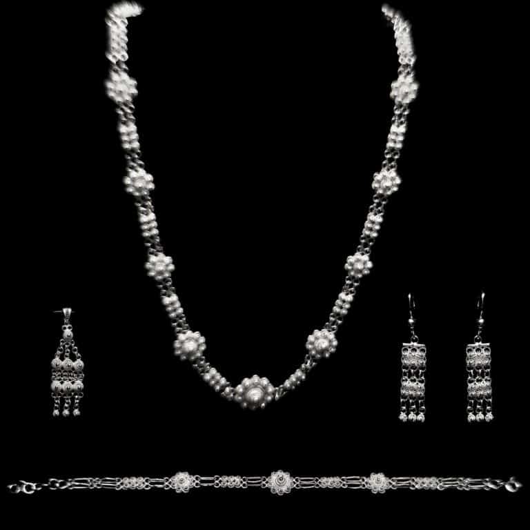 Handmade Set "Unity" Filigree Silver Jewelry from Cyprus