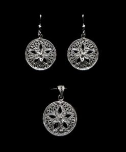 Handmade Set "Shiny Star" Filigree Silver Jewelry from Cyprus