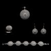 Handmade Set "Dahlia" Filigree Silver Jewelry from Cyprus