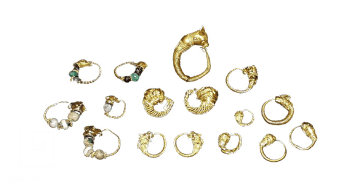 A collection of gold antique cyprus jewellery