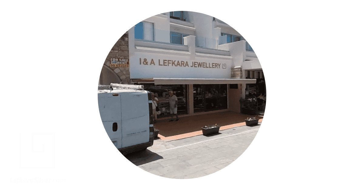 A picture of the Lefkara Silver physical store in Paphos, Cyprus