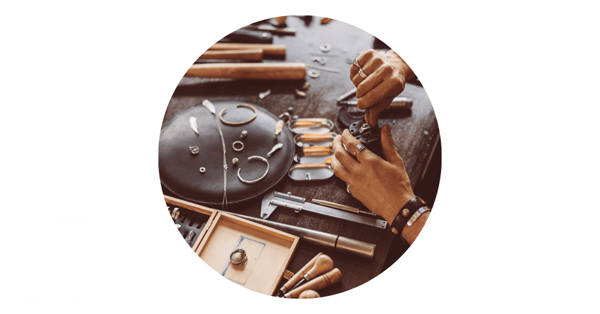 A person creating custom jewellery by hand