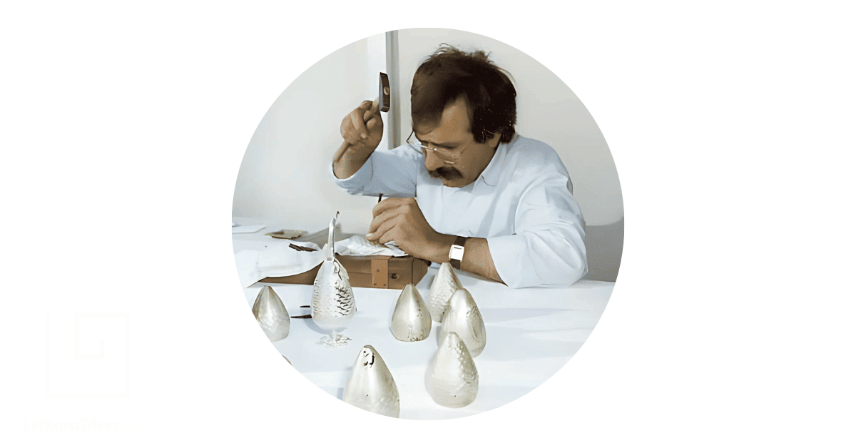 a man holding tools and making cyprus handicrafts