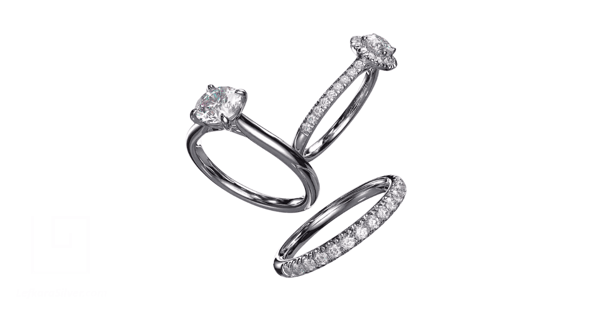 3 different types of Swarovski diamond rings signifying buying Limassol jewellery online