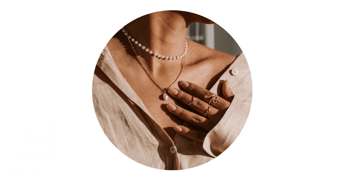 a woman styling up with Omodos jewellery