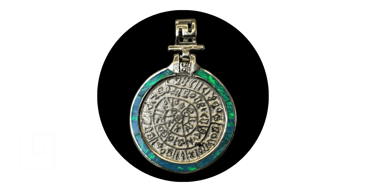 An opal and silver pendant