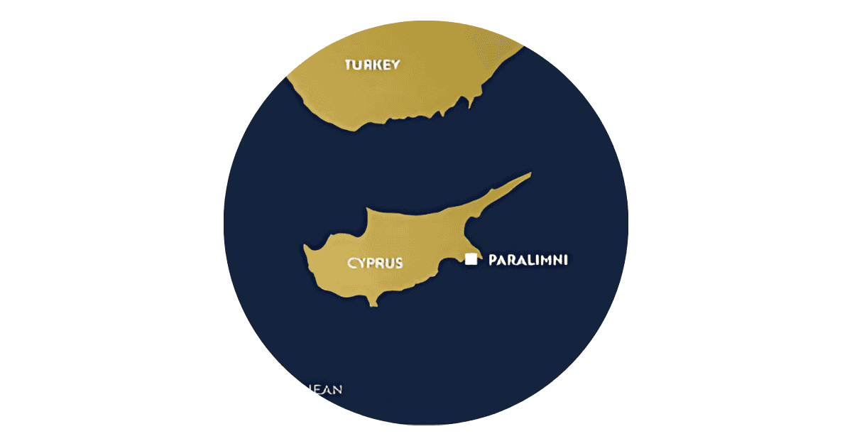a map showing the location of Paralimni in Cyprus