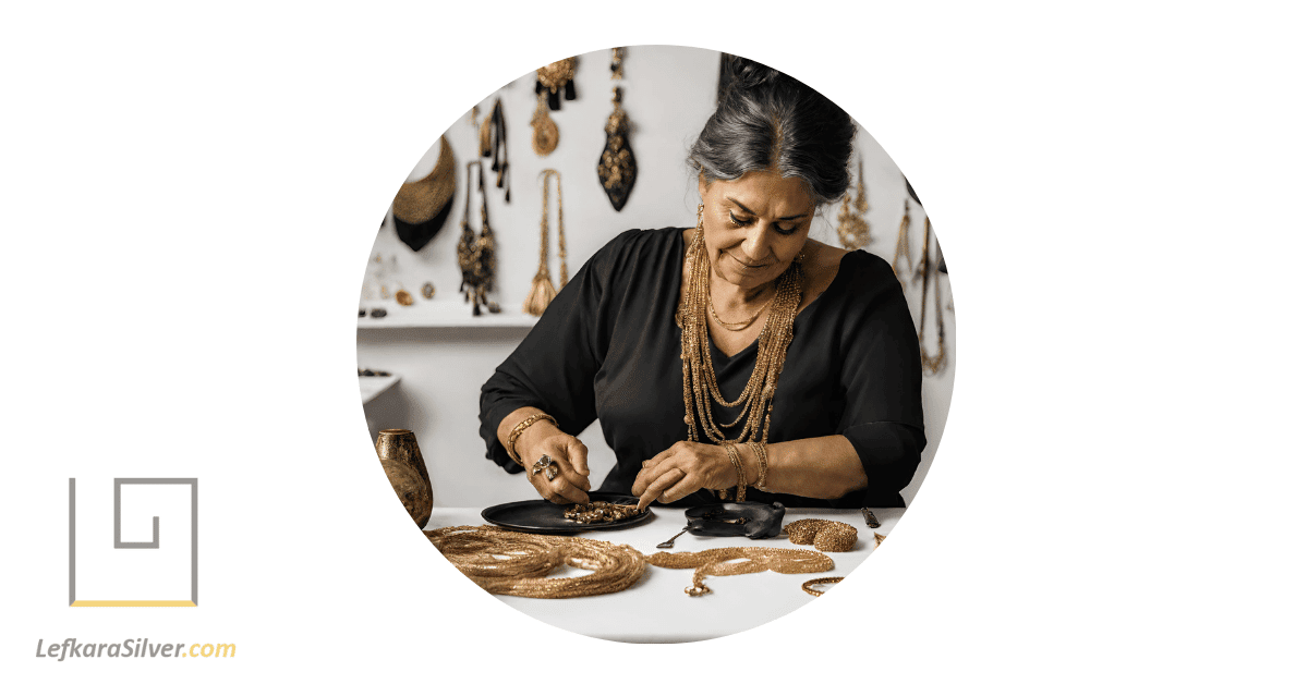 a person participating in a traditional Protaras jewellery making experience.