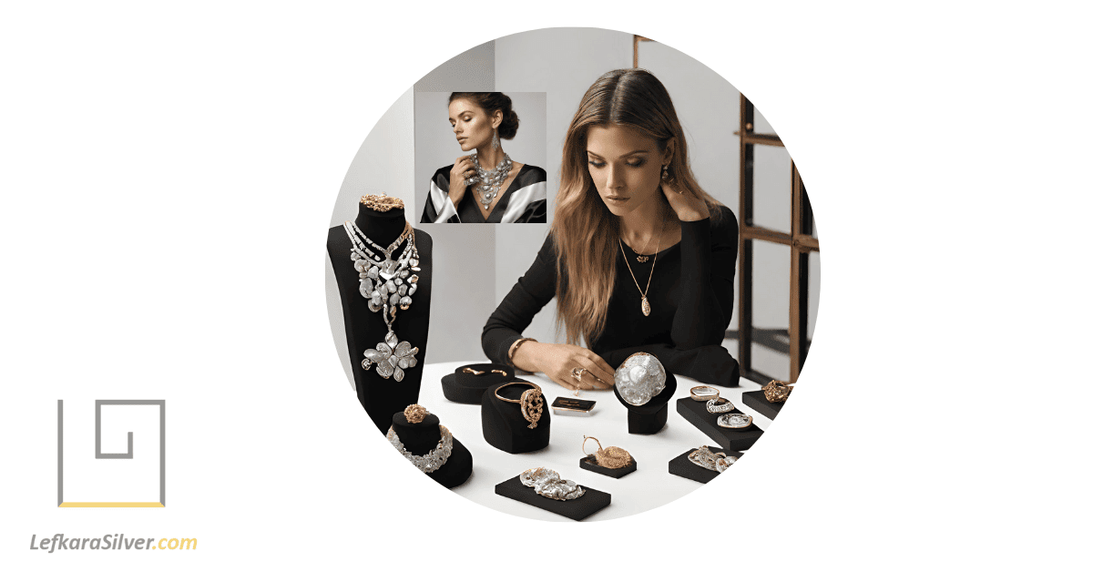 a person choosing from a selection of affordable fine silver jewelry brands.