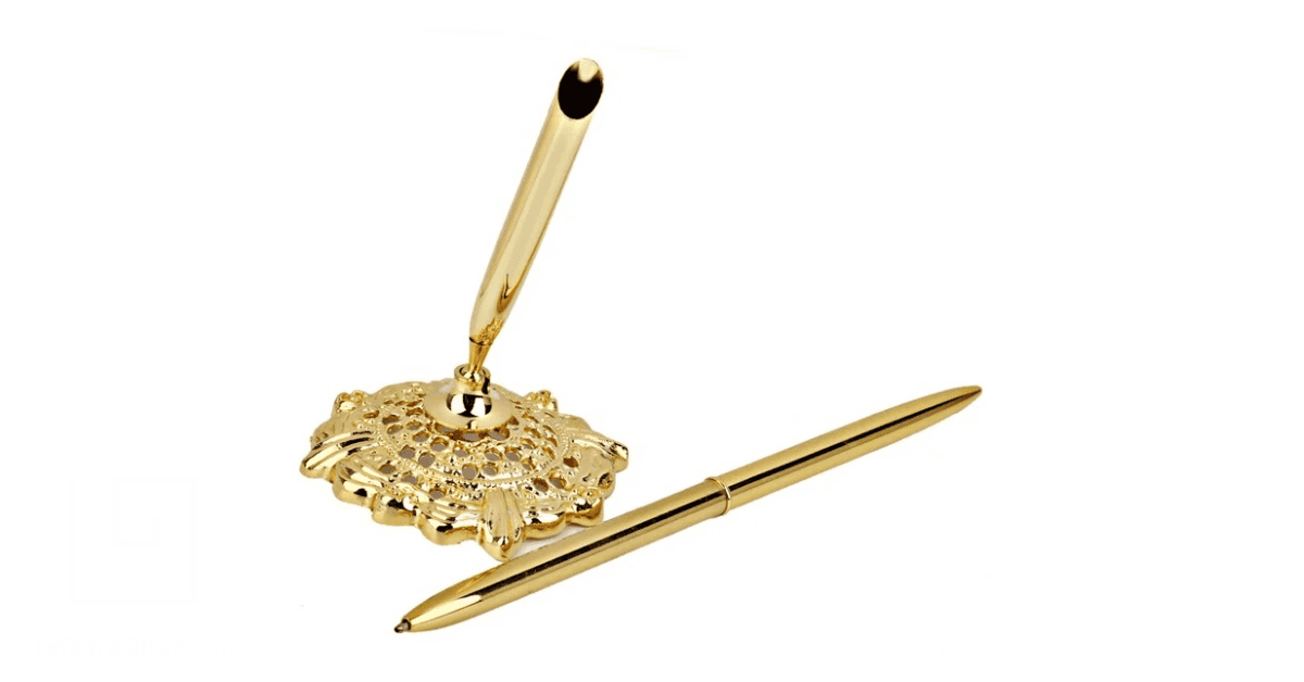 Antique Filigree Base Pen Set for Wedding Guest Book Registry Signing