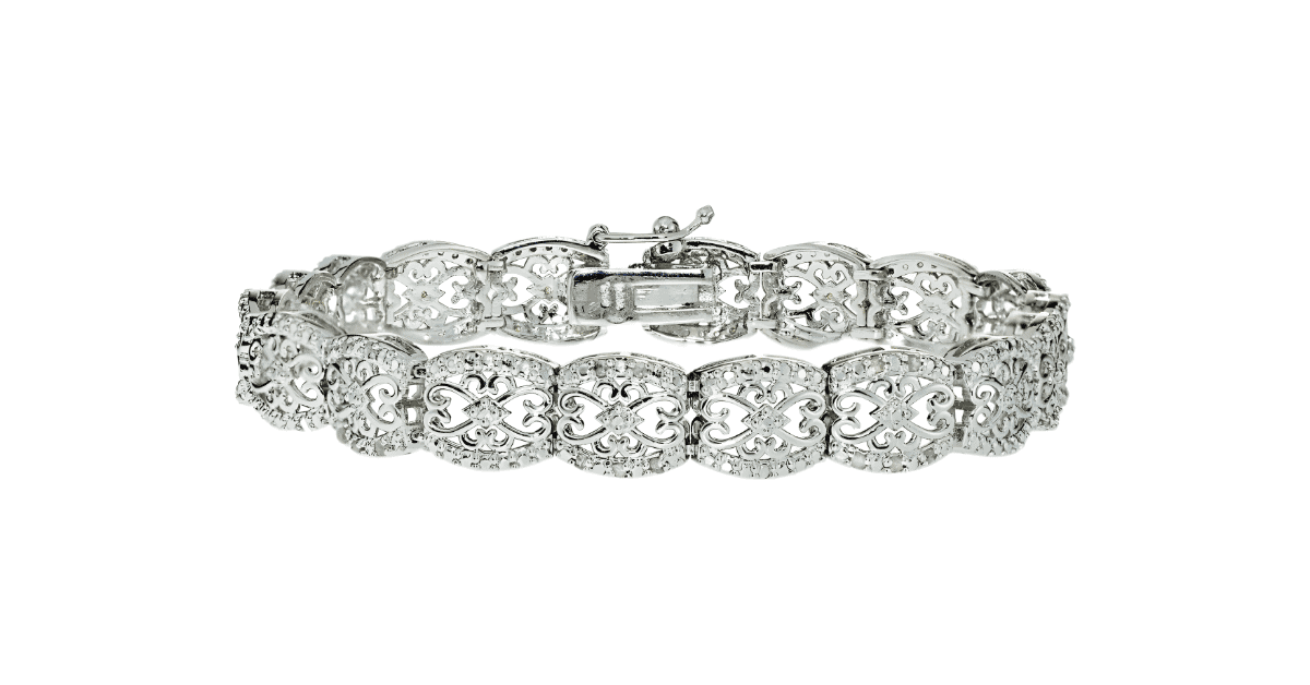 a beautiful silver filigree bracelet.