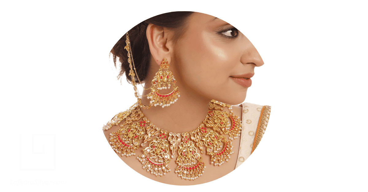 Ethnic Filigree Set in Gold Plated Brass Choker Jewellery