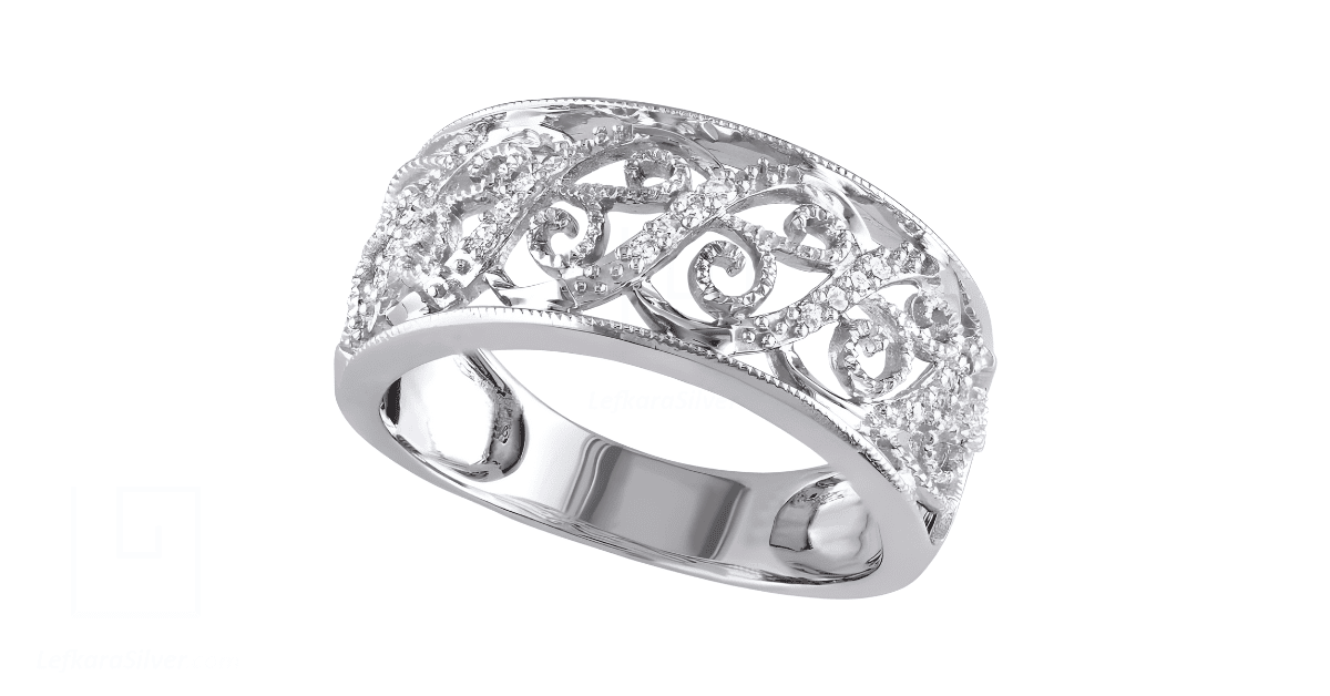 a diamond filigree ring
